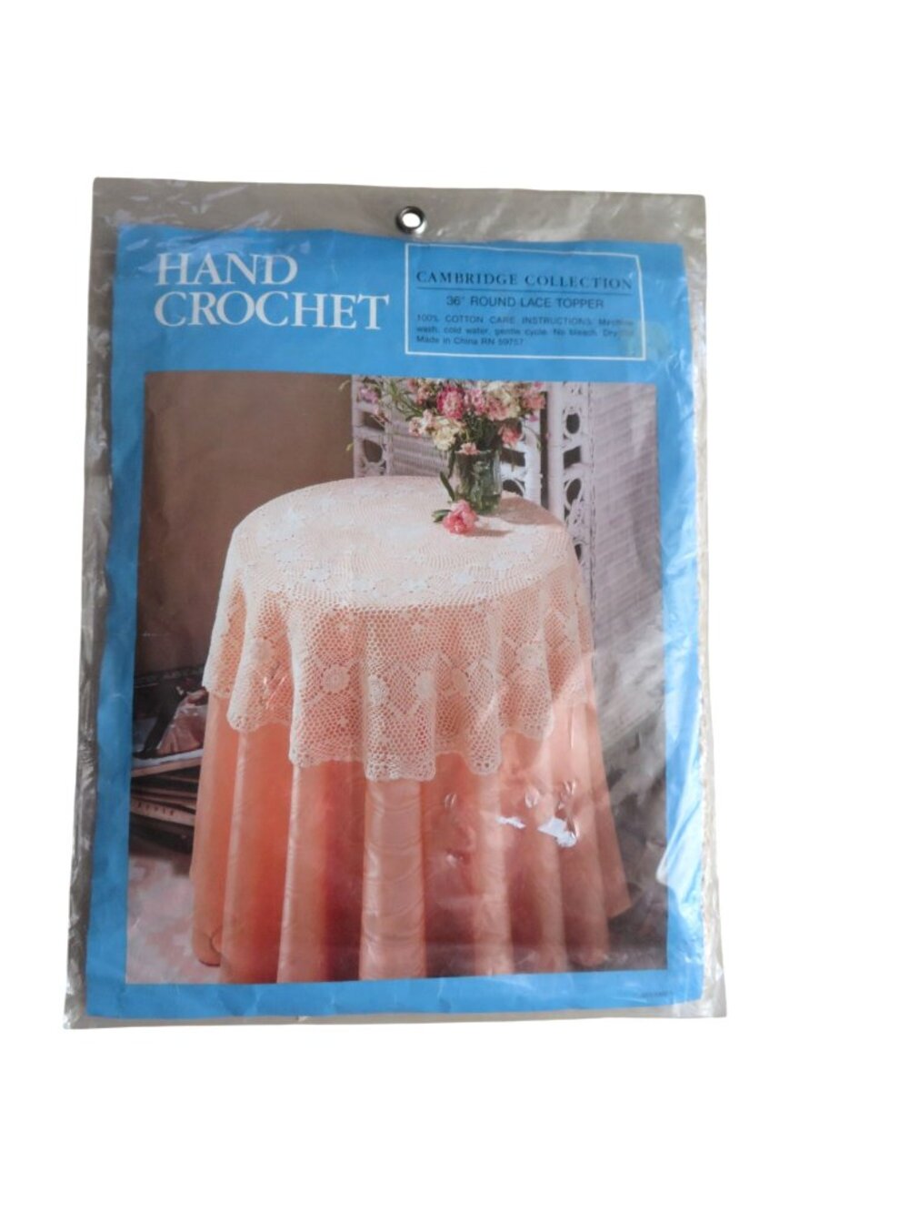 Hand Crochet Lace 36" Round Table Topper 100% Cotton Cambridge Collection New